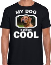 Rhodesische pronkrug  honden t-shirt my dog is serious cool zwart - heren - Pronkruggen liefhebber cadeau shirt 2XL