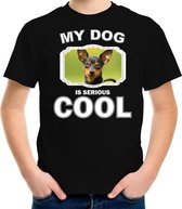 Dwergpinscher honden t-shirt my dog is serious cool zwart - kinderen - Dwergpinschers liefhebber cadeau shirt S (122-128)