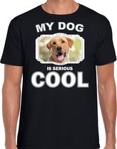 Labrador retriever honden t-shirt my dog is serious cool zwart - heren - Labradors liefhebber cadeau shirt L