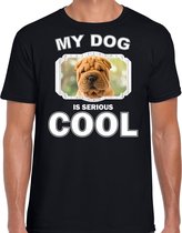 Shar pei honden t-shirt my dog is serious cool zwart - heren - Shar peis liefhebber cadeau shirt S