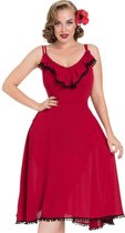 Voodoo Vixen Flare jurk -XL- Veronica Rood