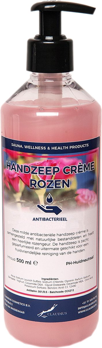 Goedkoopste Handzeep Crème Rozen 500 ml - met gratis pompje