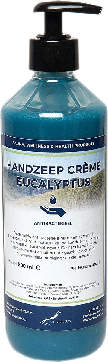 Goedkoopste Handzeep Crème Eucalyptus 500 ml - met gratis pompje