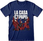 La Casa De Papel Heren Tshirt -M- Celebrating Blauw