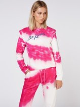 zoe karssen - dames -  rachel gewatteerde schouder tie dye sweat -  roze tie dye - l