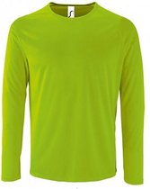 SOLS Heren Sportief T-Shirt met lange mouwen (Neon Groen)