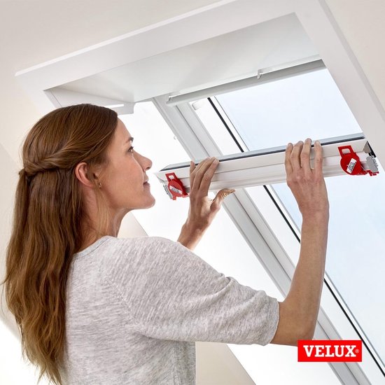 VELUX Store à enrouleur occultant d'origine (DKL), cadre argenté, PK08, beige