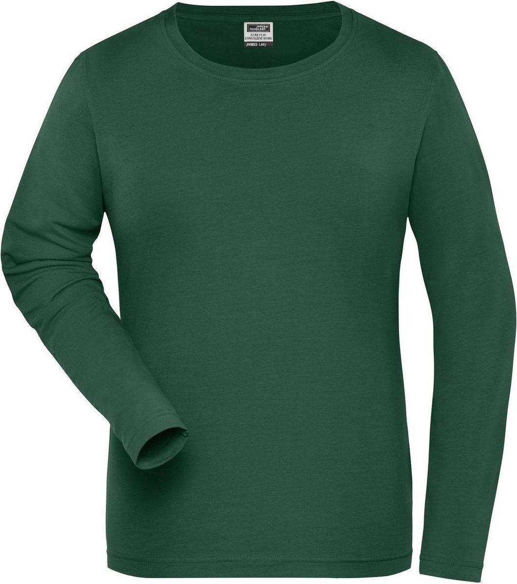 James and Nicholson Dames/dames Organic Cotton Sweater met lange mouwen Donkergroen