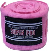 Super Pro Nylon Rigid Hand Wraps - Roze - Senior