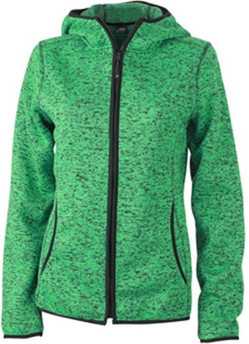 James and Nicholson Dames/dames Gebreide Fleece Hoodie Zwart