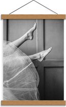 Schoolplaat – Ballerina Voetjes ( Zwart Wit) - 30x40cm Foto op Textielposter (Wanddecoratie op Schoolplaat)