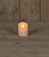 1x Creme parel LED kaarsen / stompkaarsen 10 cm - Luxe kaarsen op batterijen met bewegende vlam
