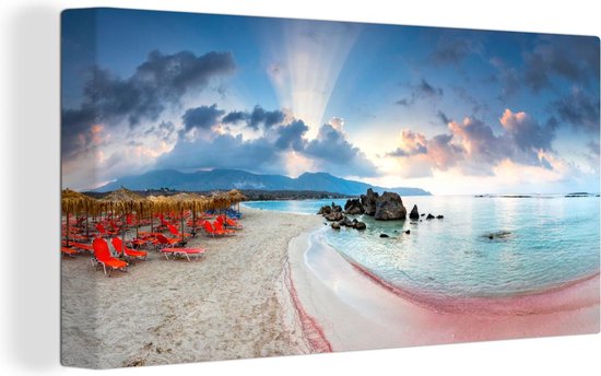 Canvas Schilderij Een roze strand van Elafonissi Beach - Wanddecoratie