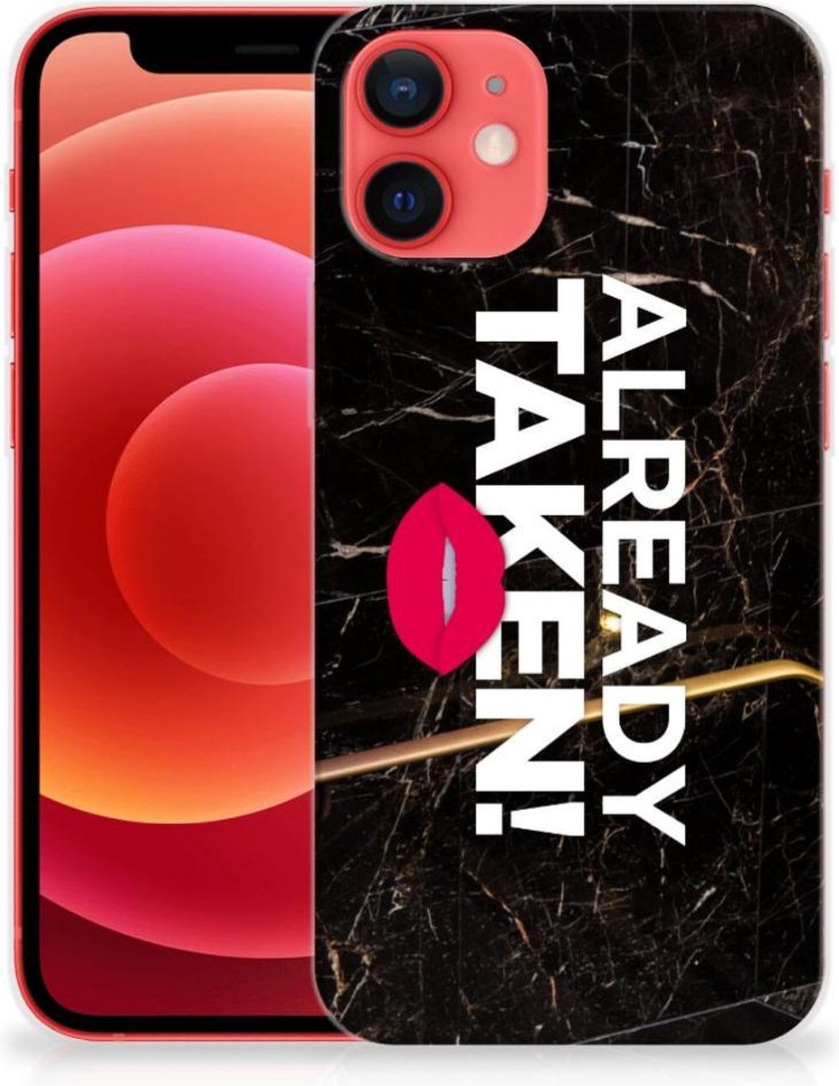 iPhone 12 Mini Siliconen hoesje met naam Already Taken Black