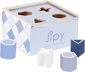 Jipy Houten Vormenstoof + 4 Blokken Blauw