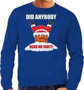 Grote maten Fun Kerstsweater / Kersttrui  Did anybody hear my fart blauw voor heren - Kerstkleding / Christmas outfit 3XL (58)