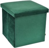Rox Living Opbergbox/poef 38 Cm 55 Liter Fluweel Kaki