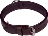 Luxe Halsband voor Honden - Echt Leer / Leder - Maat S - 49x2,5 cm - Bruin
