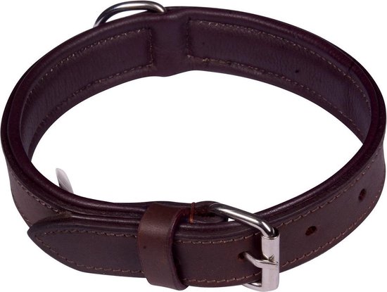 Dielay - Luxe Halsband voor Honden - Echt Leer / Leder - Maat S