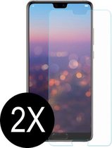 2X Screenprotector Huawei P20 Lite - Tempered glass – glasplaatje bescherming – pantserglas - 2 stuks - screen protector
