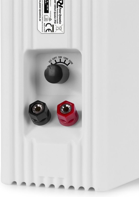 Speakerset, geschikt voor buiten - Power Dynamics BC40V witte speakerset voor 100V systemen en 8 Ohm - 100W van Power Dynamics — afbeelding 5
