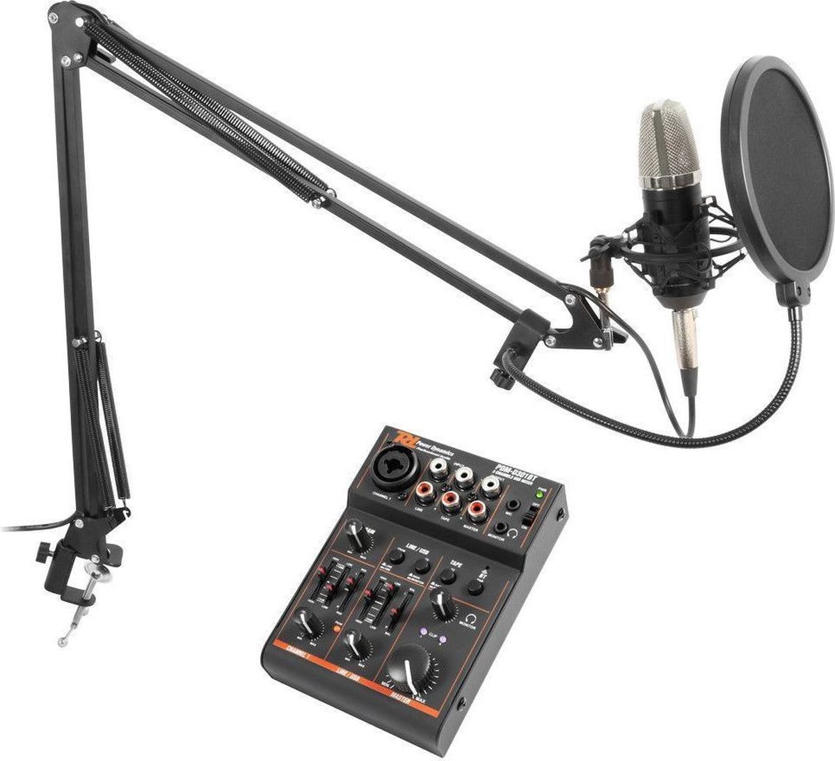Studiomicrofoon voor pc / laptop - Vonyx studiomicrofoon met broadcast arm, shockmount, po