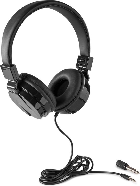 DJ koptelefoon - Vonyx VH120 DJ hoofdtelefoon - on-ear - inklapbare oorschelpen - voor beginnende en gevorderde DJ's - Zwart