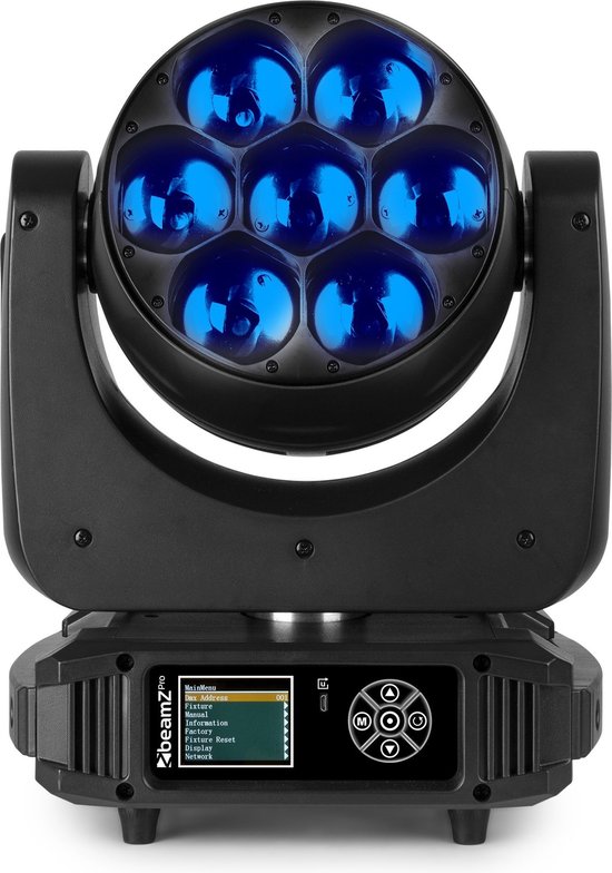Moving head lichtset - BeamZ MHL740 moving head 7x 40W LED - 2 stuks in flightcase