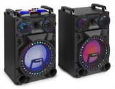 Speakerset - Fenton VS12 actieve 12 speakerset 1200W met LED's, Bluetooth en mp3 speler