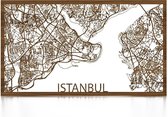 Citymap Istanbul Palissander hout - 60x90 cm - Stadskaart woondecoratie - Wanddecoratie - WoodWideCities
