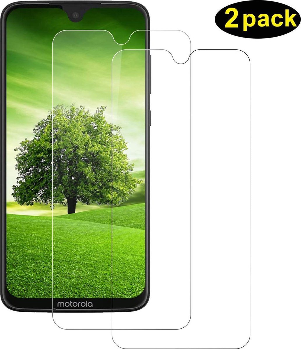 Screenprotector Glas - Tempered Glass Screen Protector Geschikt voor: Motorola Moto G7 - 2x