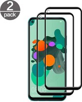 Screenprotector Glas - Full Curved Tempered Glass Screen Protector Geschikt voor: Huawei Mate 30 Lite / Huawei Nova 5i Pro  - 2x