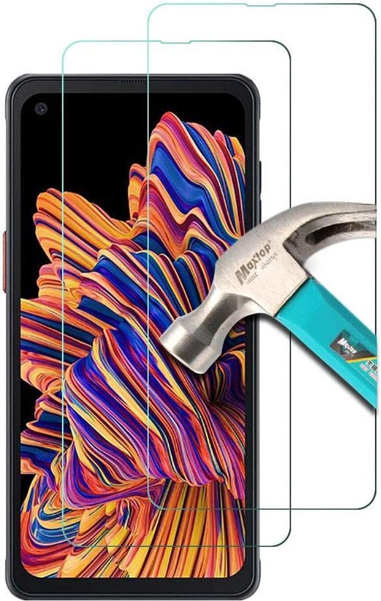 Screenprotector Glas - Tempered Glass Screen Protector Geschikt voor: Samsung Galaxy Xcover Pro - 2x