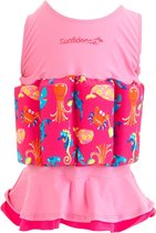 Konfidence Drijfpakje/zwempak Lycra Roze Sea Friends Maat 1-2 Jaar