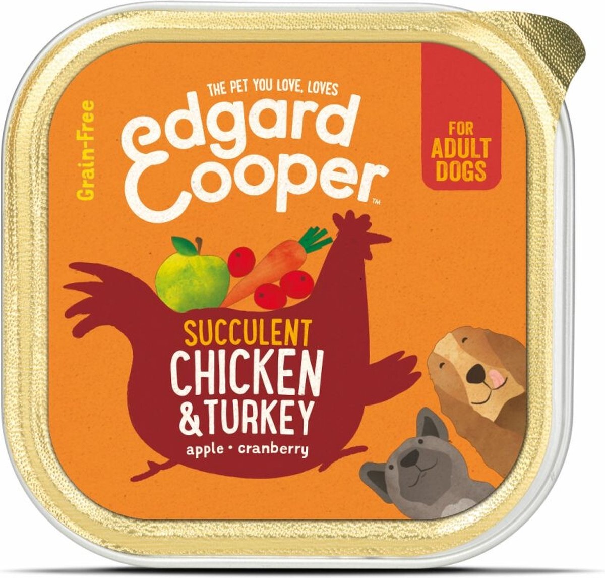 11x Edgard & Cooper Kuipje Vers Vlees Hondenvoer Kip - Kalkoen 150 gr