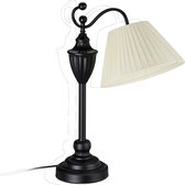 Relaxdays tafellamp antiek - nachtlamp retro - bureaulamp - schemerlamp - metaal - E27 - zwart