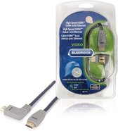 Bandridge BVL1412 High Speed Hdmi-kabel met Ethernet Hdmi-connector - Hdmi-connector (rechts-gehoekt) 2,0 M Blauw