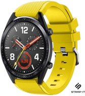 Siliconen Smartwatch bandje - Geschikt voor  Huawei Watch GT / GT 2 siliconen bandje - geel - 42mm - Strap-it Horlogeband / Polsband / Armband