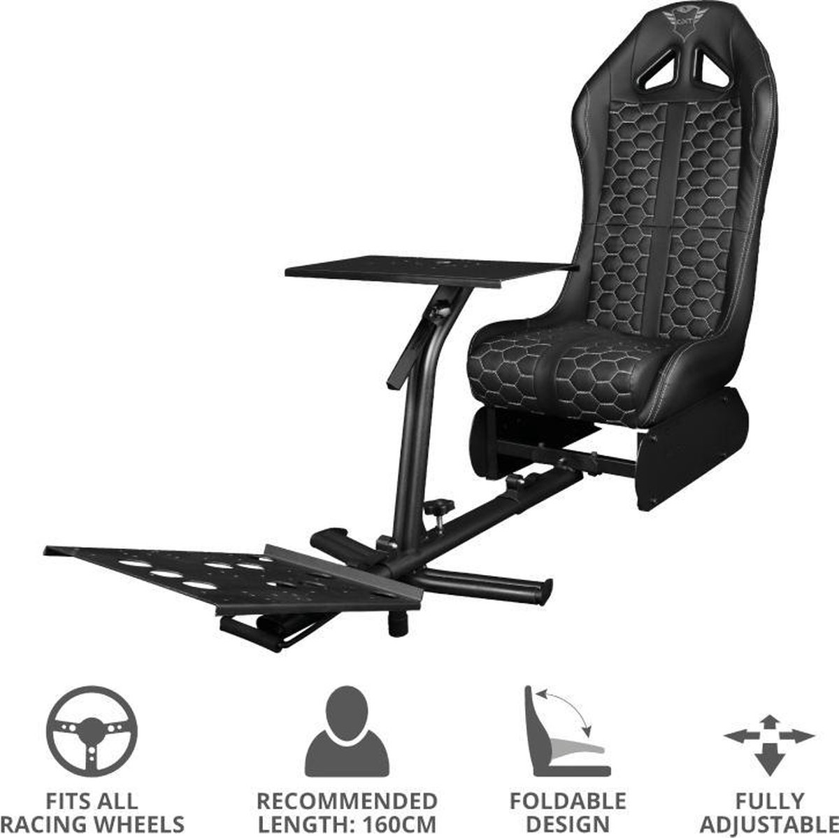 Trust GXT 1155 Racing Simulator Seat Word een echte Coureur met deze stoel Voor. bol