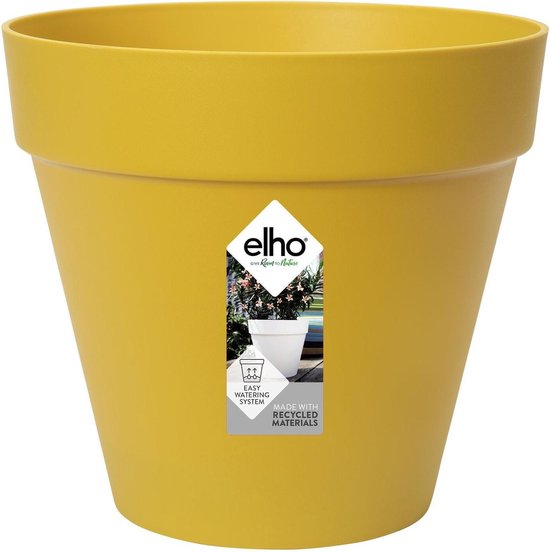 ELHO Pot de fleur rond Loft Urban 20 - Plein air - Ø 19,6 x H 17,7 cm -  jaune ocre | bol.com