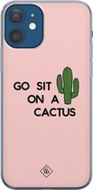 iPhone 12 hoesje siliconen - Go sit on a cactus | Apple iPhone 12 case | TPU backcover transparant