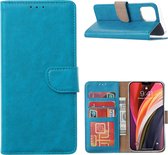 Xssive Telefoon Boek Hoesje met pasjeshouder/kaarthouder voor Apple iPhone 12 Pro Max - Book Case  - Turquoise