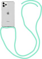 Hoesje met Koord Geschikt voor de Apple iPhone 11 Pro | Back Cover met Ketting | Flexibel TPU | Ideaal voor Festival / Vakantie | Groen