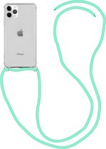 Apple iPhone 11 Pro Hoesje Back Cover met Koord Mint Groen