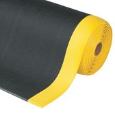 Notrax Sof-Tred™ Samenstelling van ergonomisch microcellulair vinylschuim met kiezelmotief 91cm x 150cm Zwart/geel