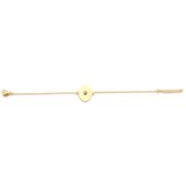 Twice As Nice Armband in goudkleurig edelstaal, circkel met amethist  15 cm+3 cm