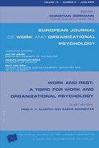 Special Issues of the European Journal of Work and Organizational Psychology - Work and Rest: A Topic for Work and Organizational Psychology