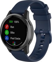 Garmin Vivoactive / Vivomove silicone gesp band - marineblauw - 20mm bandje - Horlogeband Armband Polsband
