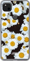 Google Pixel 4a Hoesje Transparant TPU Case - Daisies #ffffff