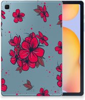 Tablet Hoes Geschikt voor Samsung Galaxy Tab S6 Lite | Tab S6 Lite 2022 Back Case Blossom Red met transparant zijkanten